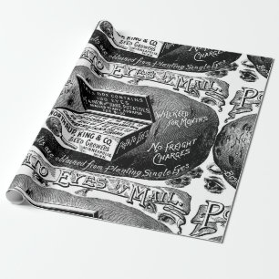 Strange vintage potato advert wrapping paper