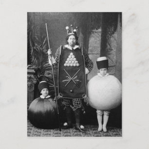 Strange Vintage Victorian Costume Party Postcard