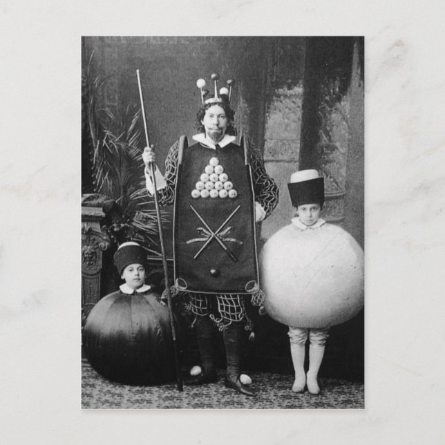 Strange Vintage Victorian Costume Party Postcard (Front)