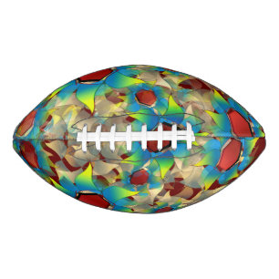 Strange virtual flowers, bluish petals on dark red american football