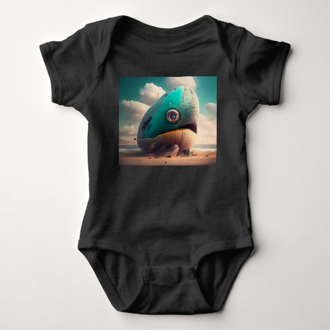 Strange Whale Baby Bodysuit (Front)