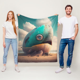 Strange Whale Fleece Blanket