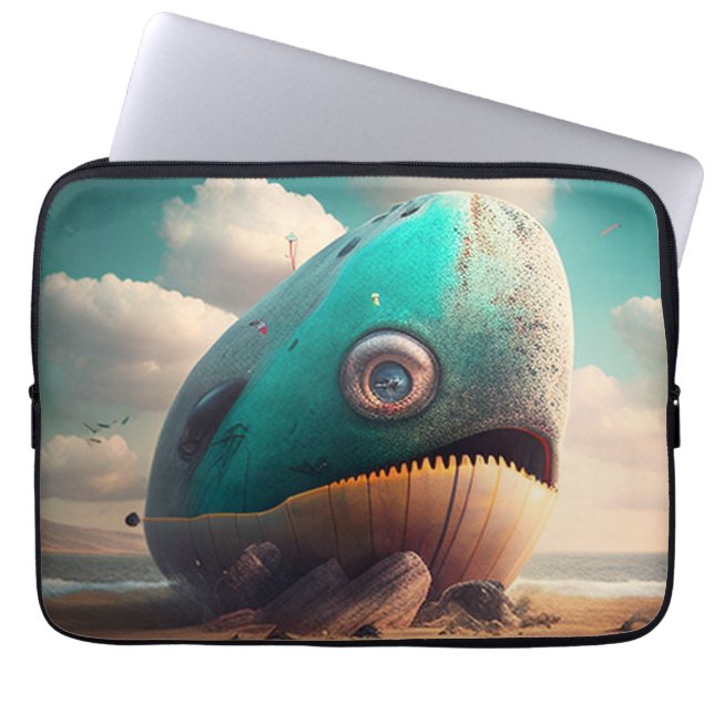 Strange Whale Laptop Sleeve (Front)