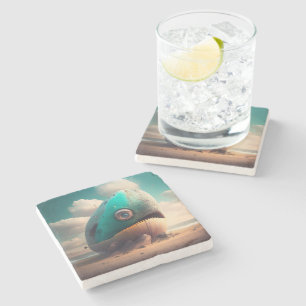 Strange Whale Stone Coaster