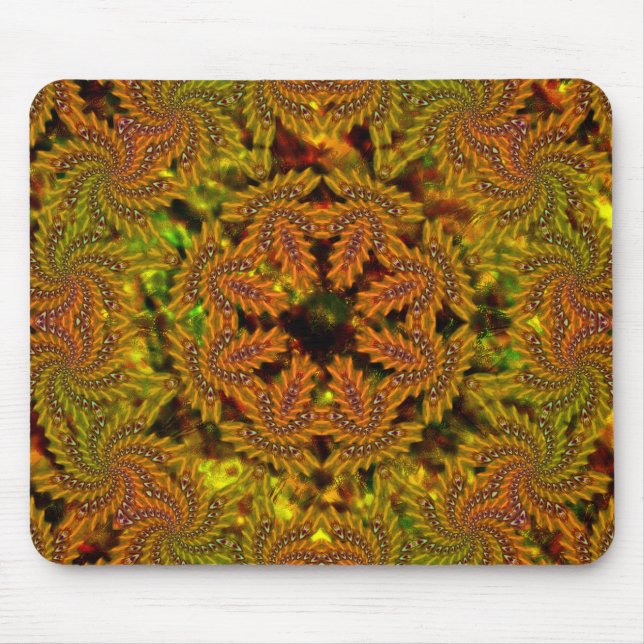 Strange yellowish kaleidoscope over abstract image mouse mat (Front)