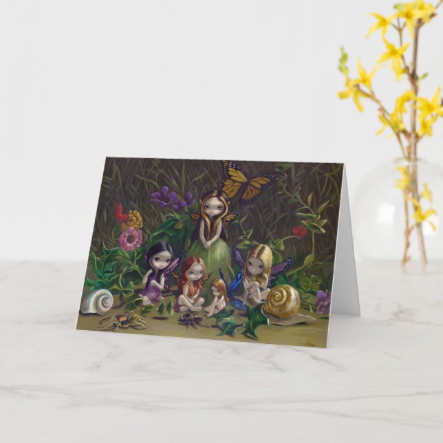Strangeling Fairy Birthday card (Yellow Flower)