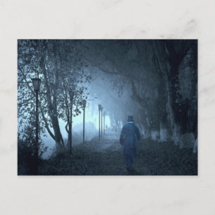 Stranger in the Park in Night Fog Postcard