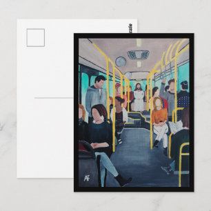 Stranger on the Bus Painting by Alfred Fox Postcard