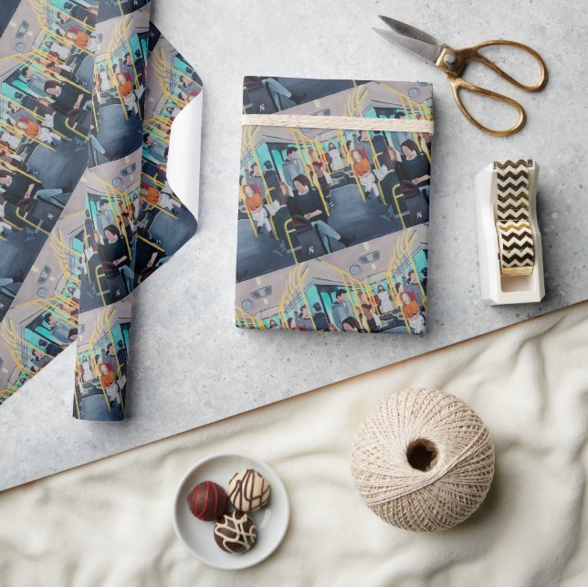 Stranger on the Bus Painting by Alfred Fox Wrapping Paper (Crafts)