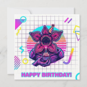 Stranger things Demogorgon Birthday Card