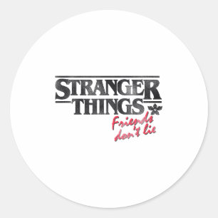 Stranger Things Friends Don't Lie Distressed Text  Classic Round Sticker