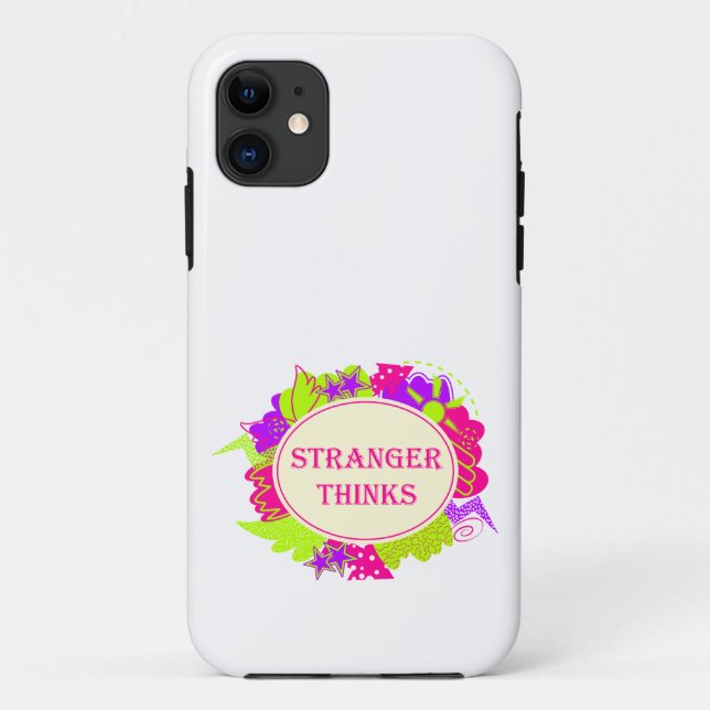 Stranger thinks quote in 80s tv show style Case-Mate iPhone case (Back)