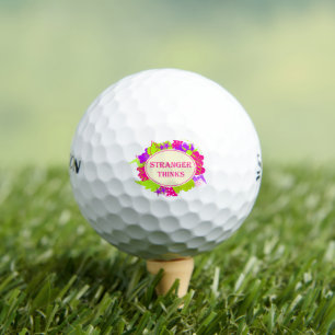 Stranger thinks quote in 80s tv show style golf balls