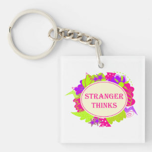 Stranger thinks quote in 80s tv show style key ring