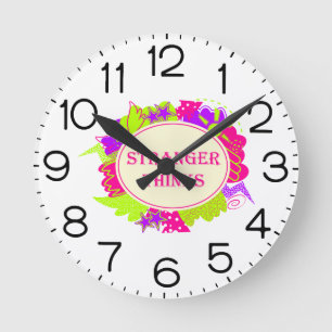 Stranger thinks quote in 80s tv show style round clock