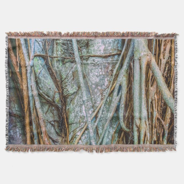 Strangler Fig Abstract Throw Blanket (Front)