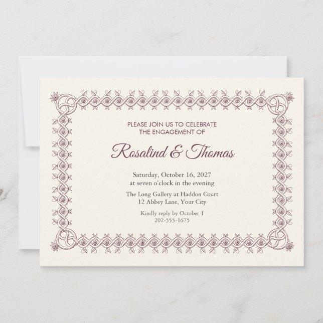Strapwork Interlace Engagement Party Invitation (Front)