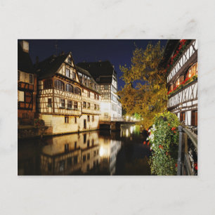 Strasbourg at night postcard