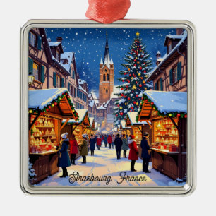Strasbourg, France Christmas Market Holiday Metal Tree Decoration
