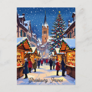 Strasbourg, France Christmas Market Holiday Postcard