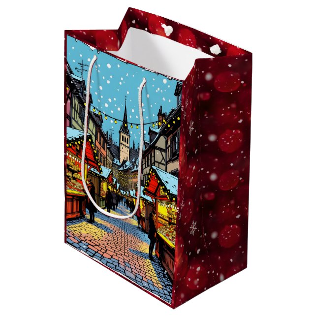 Strasbourg, France Christmas   Medium Gift Bag (Front Angled)
