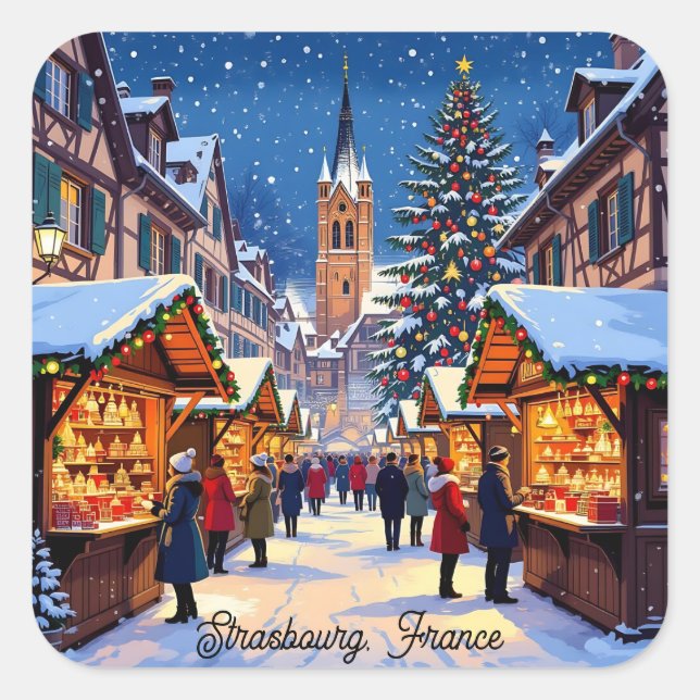 Strasbourg, France Christmas   Square Sticker (Front)