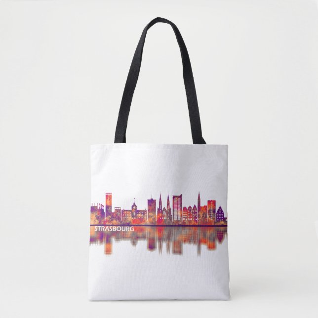 Strasbourg France Skyline Tote Bag (Front)
