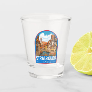 Strasbourg France Travel Art Vintage Shot Glass