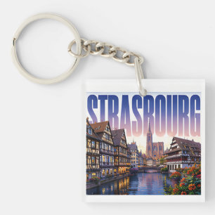 Strasbourg France Travel Fairytale Canal Beauty Key Ring