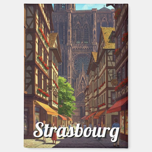 Strasbourg France Travel Magnet (Front)