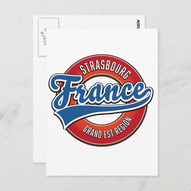 Strasbourg Grand Est region France Retro logo  Postcard (Front/Back)