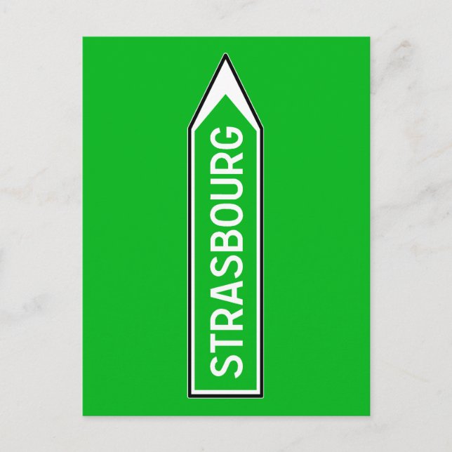 Strasbourg, Road Sign, France Postcard (Front)