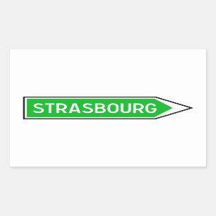 Strasbourg, Road Sign, France Rectangular Sticker