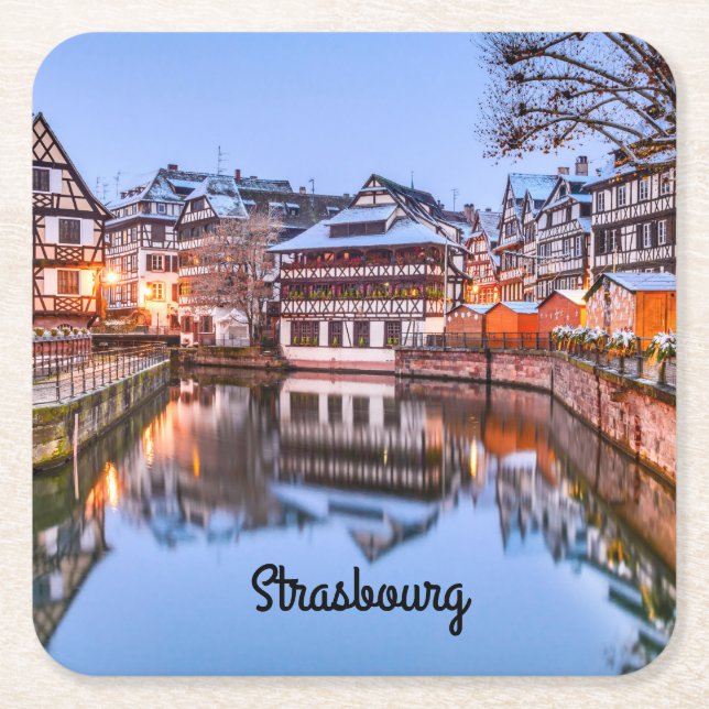 Strasbourg Square Paper Coaster (Front)
