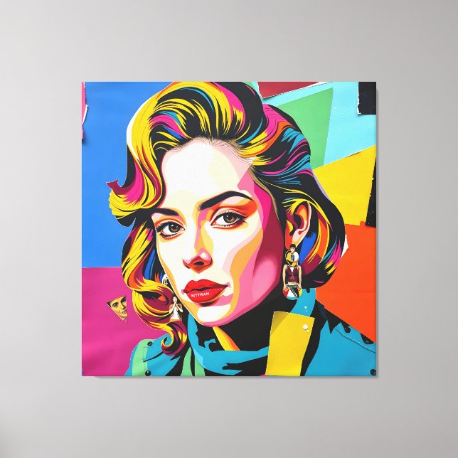 “Strasha” - Gloss Pop Collage Dream Canvas Print (Front)