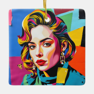 “Strasha” - Gloss Pop Collage Dream Ceramic Ornament