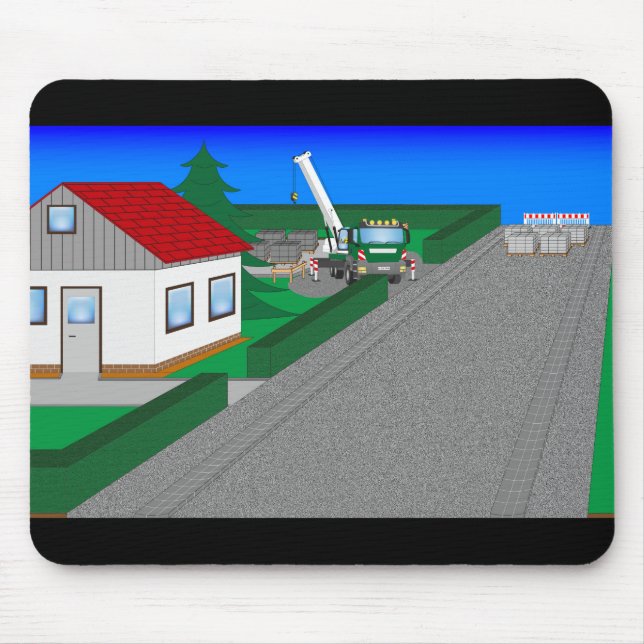 Straßen und Hausbau Mouse Mat (Front)
