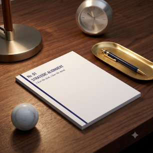 Strategic Alignment Minimalist Typography Navy Notepad