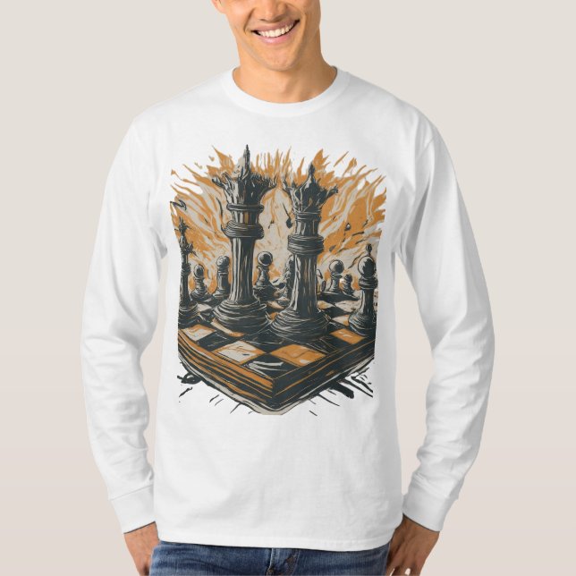 Strategic Chessboard Sketch T-Shirt (Front)