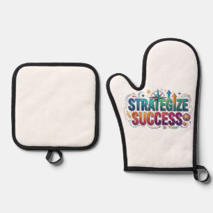 Strategise Success Chess King Motivational T-Shirt Oven Mitt & Pot Holder Set