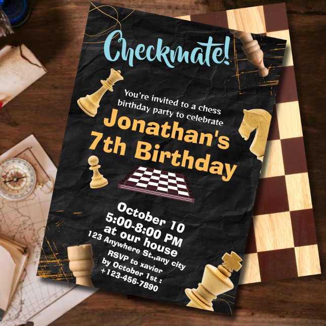 Strategy Chess Birthday Invitation Fun Game Night (Creator Uploaded)
