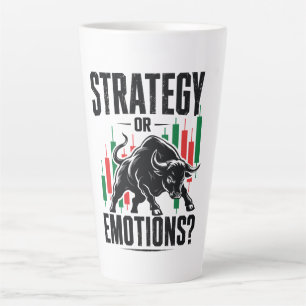 Strategy or Emotions Bull Trading Mindset Design Latte Mug