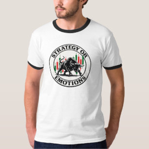 Strategy or Emotions Bull Trading Mindset Design T-Shirt