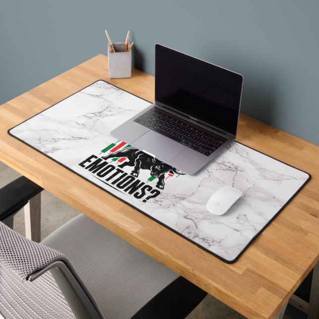 Strategy or Emotions Trading Mindset marble Design Desk Mat (Office 2)