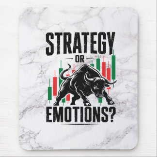 Strategy or Emotions Trading Mindset marble Design Mouse Mat