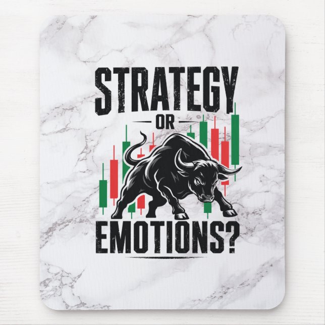 Strategy or Emotions Trading Mindset marble Design Mouse Mat (Front)