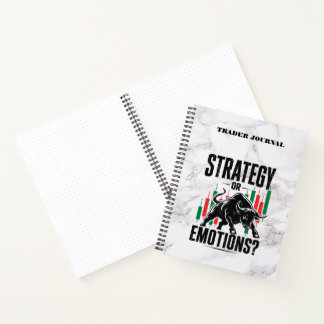 Strategy or Emotions Trading Mindset marble Design Notebook