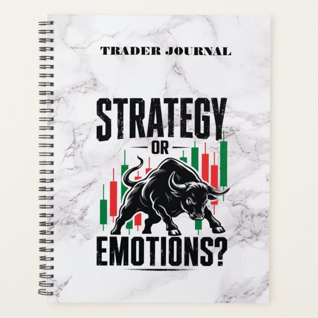 Strategy or Emotions Trading Mindset marble Design Planner (Front)