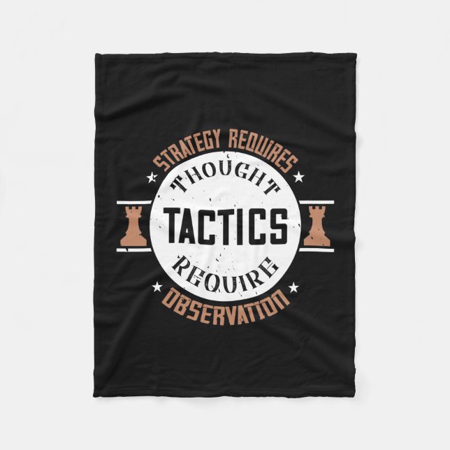 Strategy Requires Thought, Tactics Require Observa Fleece Blanket (Front)