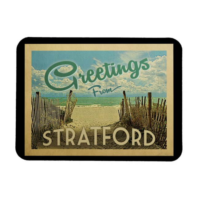 Stratford Connecticut Beach Vintage Travel Magnet (Horizontal)